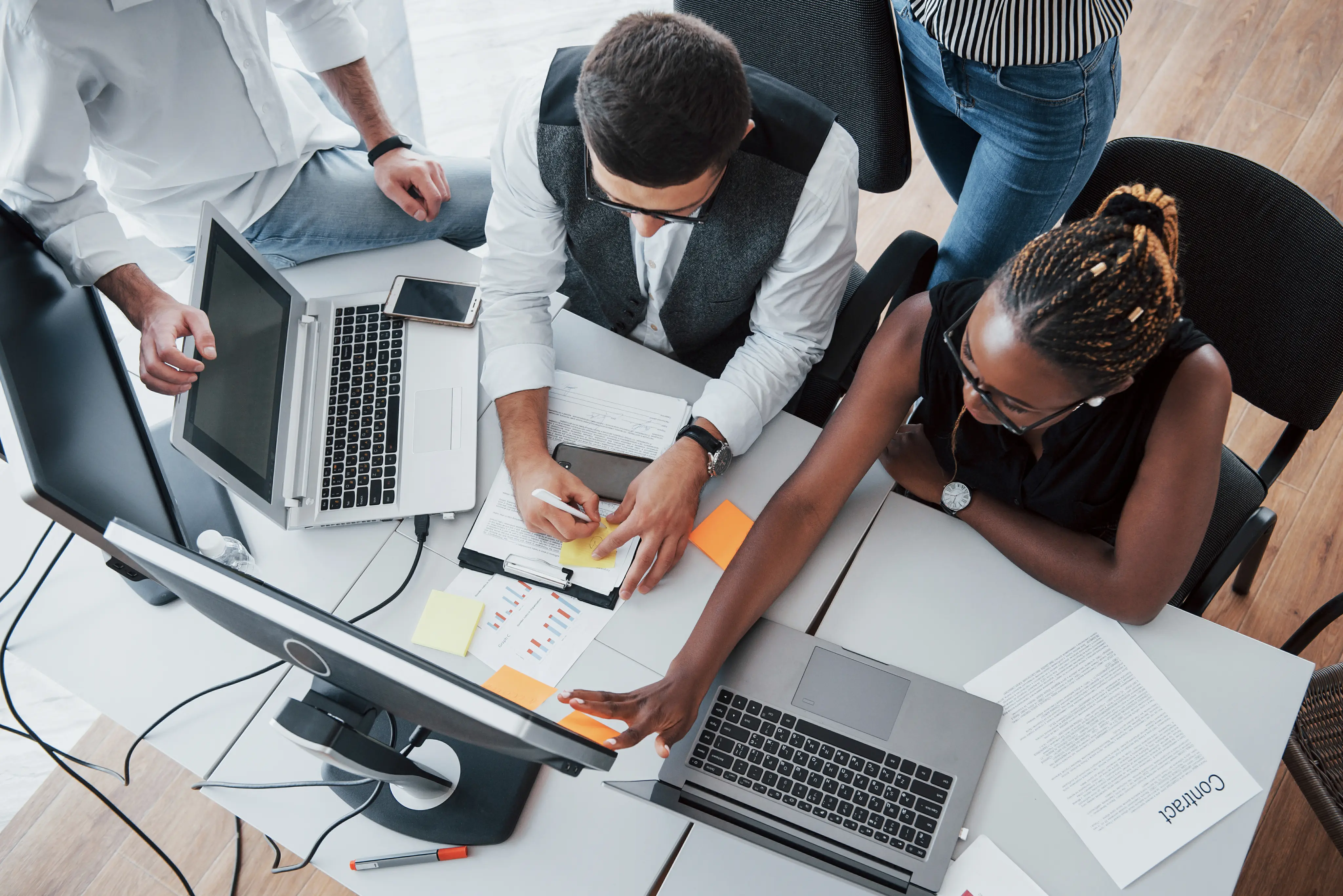 Business professional using tablet