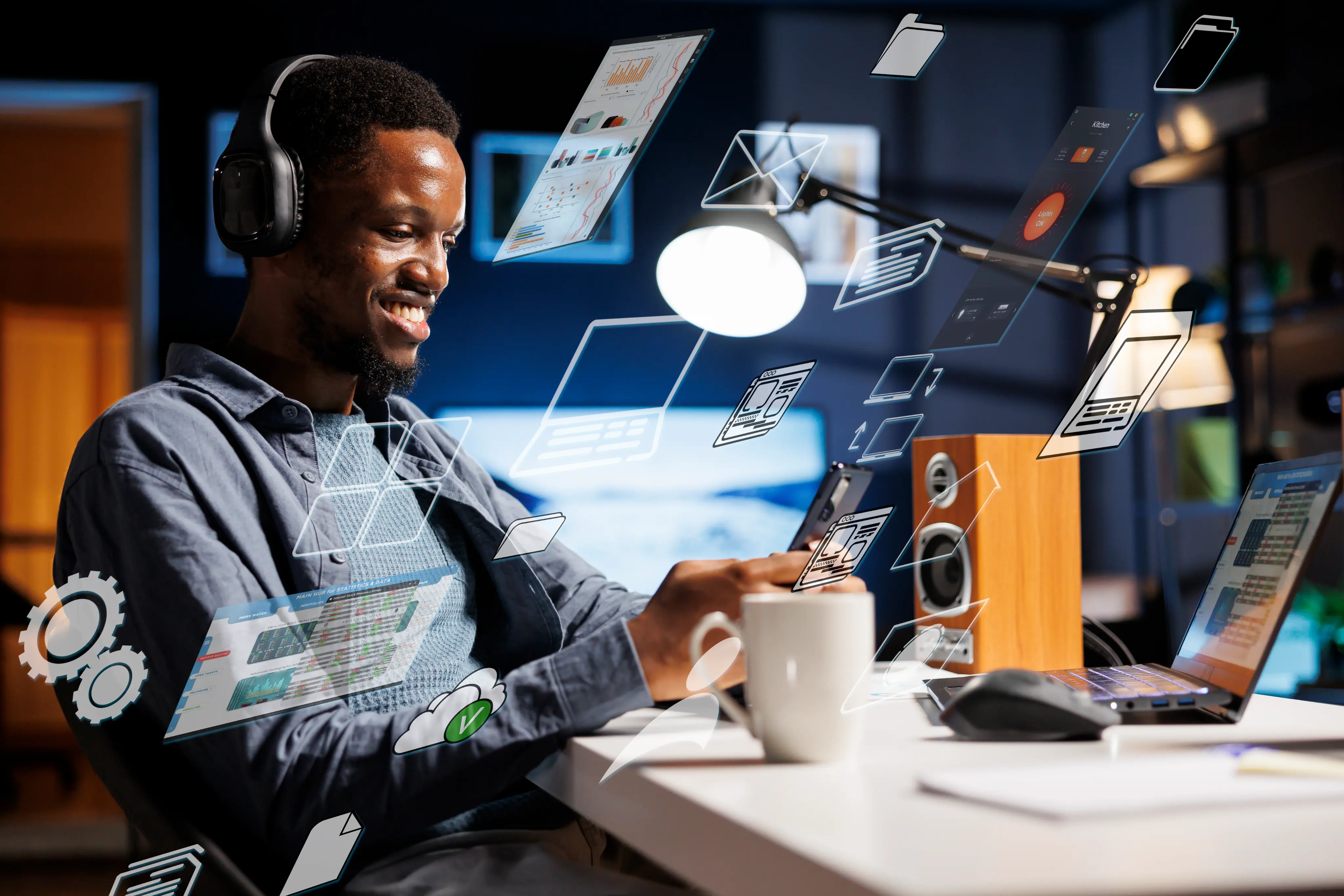 Business professional using tablet